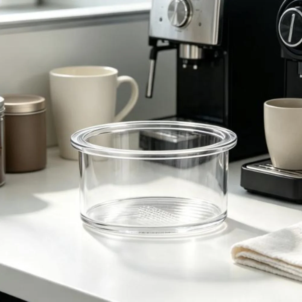 58mm For Espresso Portafilter Basket Transparent PP Material - 7x7x3.2cm Size Optimized Hole Layout for Balanced Flavor