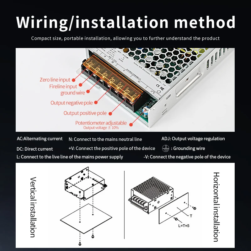 SUSWE LRS-150W سلسلة LRS-150-5 LRS-150-152LRS-150-24 LRS-150-36 LRS-150-48 150 واط أليمنتور التبديل LRS-150 LRS #4