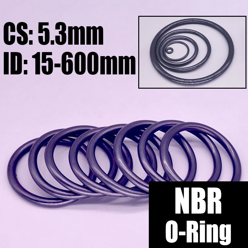 

1-4PCS NBR O Ring Seal Gasket Thickness CS 5.3mm ID 15-600mm Nitrile Butadiene Rubber Spacer Oil Resistance Washer Round Shape