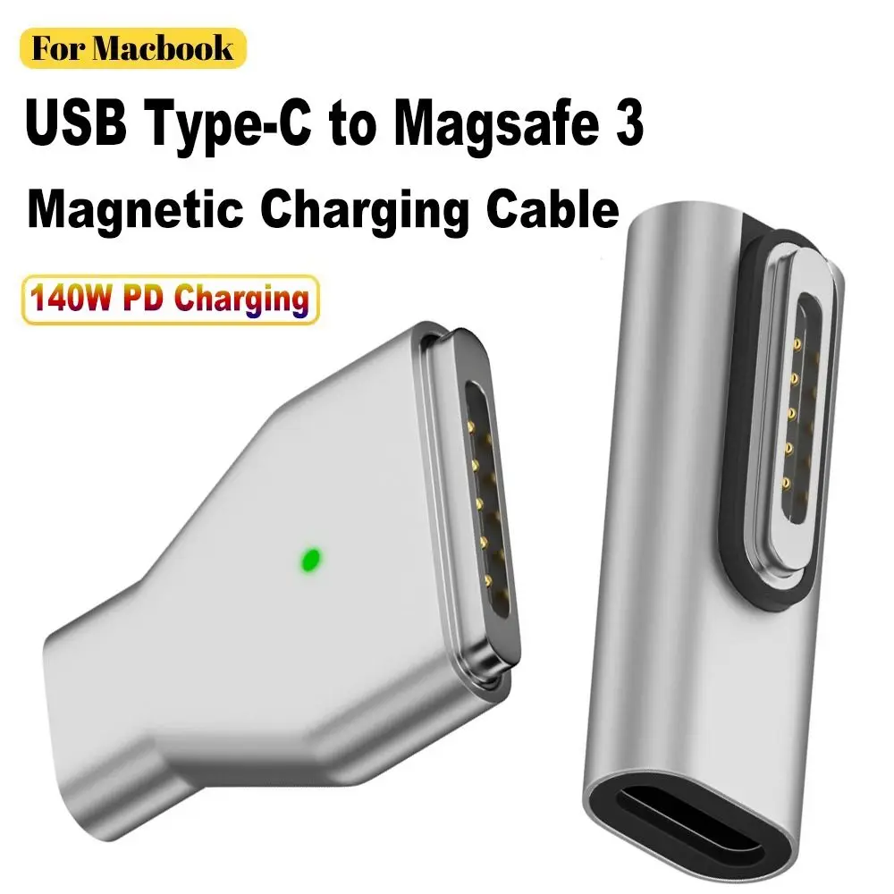 

140W Type-C Female to Magsafe 3 Converter Laptop Indicator Light USB-C Magnetic Adapter 28V 5A Connector for MacBook Air/Pro