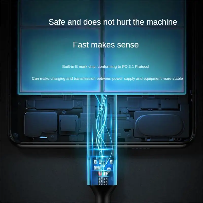 Fast Charging Line Pd3.1/ E Mark Charging Data Cord Up And Down Bending Charge Cable Side Bending For Computer Folding Endurance