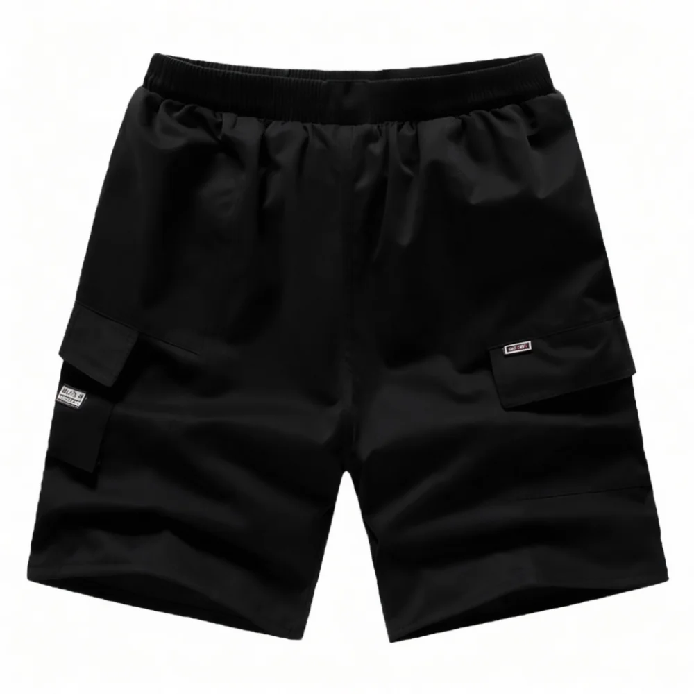 Mens Summer Shorts Middle Aged Casual Beach Pants Loose Fit Cargo Shorts Breathable Lightweight Pockets Trousers