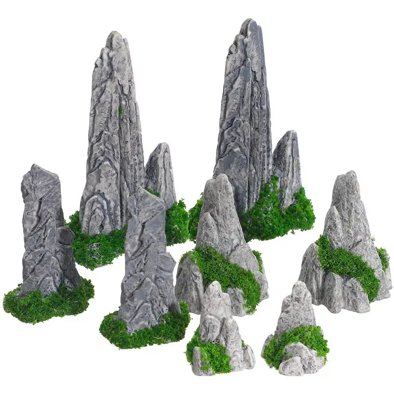 

8Pcs Desktop Rockery Decoration Bonsai Rockery Decor Miniature Rockery Decor for Micro Landscape Outdoor Garden Ornament