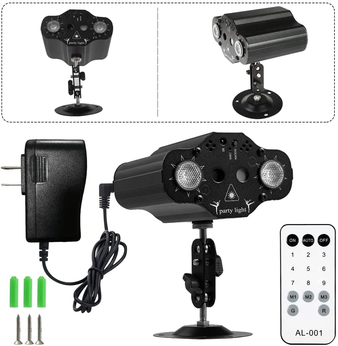 DJ Disco Light Party Stage Lighting Effect Voice Control USB Laser Projector Strobe Lamp for Home Dance Floor Christmas