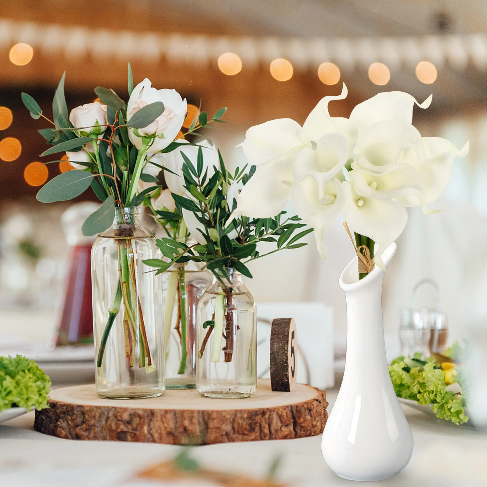 

20 Pcs Simulation Wedding Bouquet Fake Flower Arrangement Flowers Bundles Artificial Pu Realistic