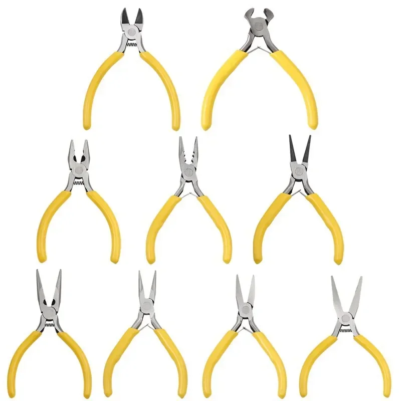 1PCS Mini Diagonal Pliers Insulated Plier For Jewelry Making Handcraft Beading Tool Round Bent Needle Nose Cutter Wholesale