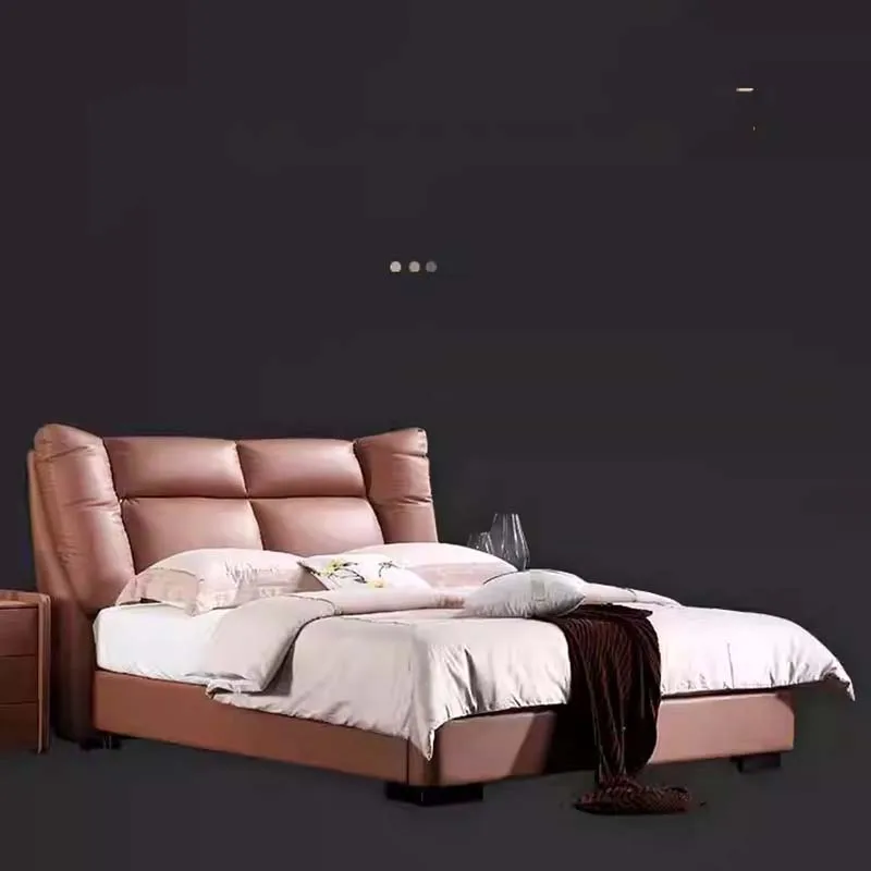 Waterproof Soft Double Bed Wood Luxury Kawaii Sleeping Modern Queen Beds Upholstered Wooden 2 Person Camas De Casal Furniture