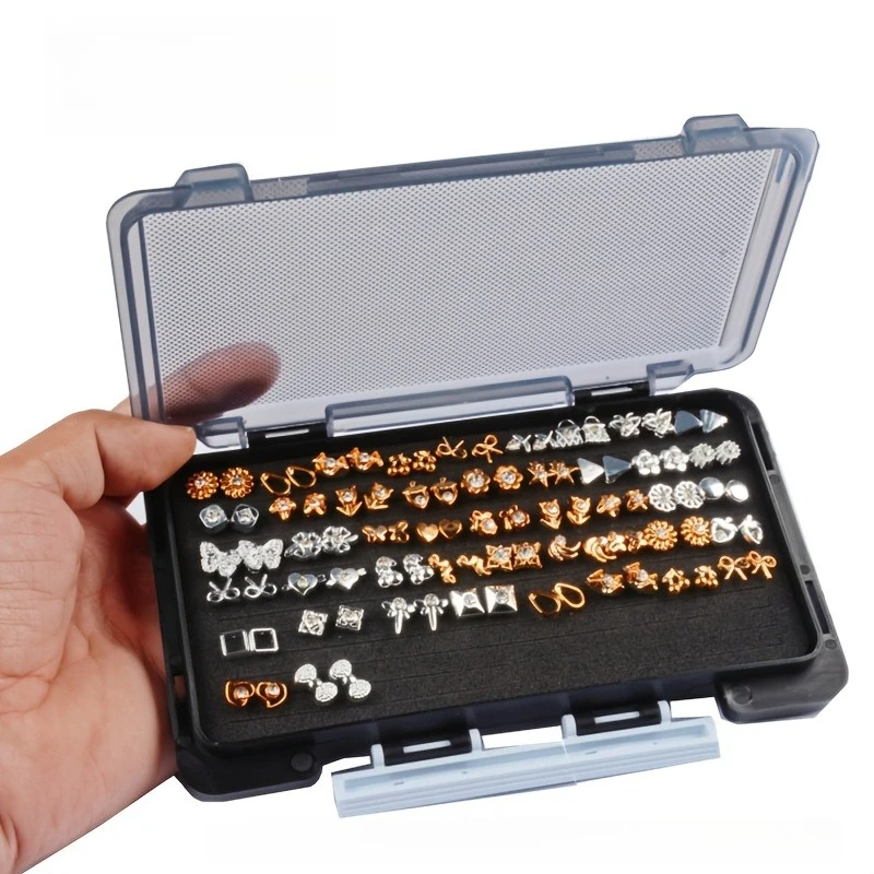 Portable Earring Storage Box Jewelry Case,Ear Stud Organizer Box Sponge Insert Display Case Jewelry Storage for Ear Pins.