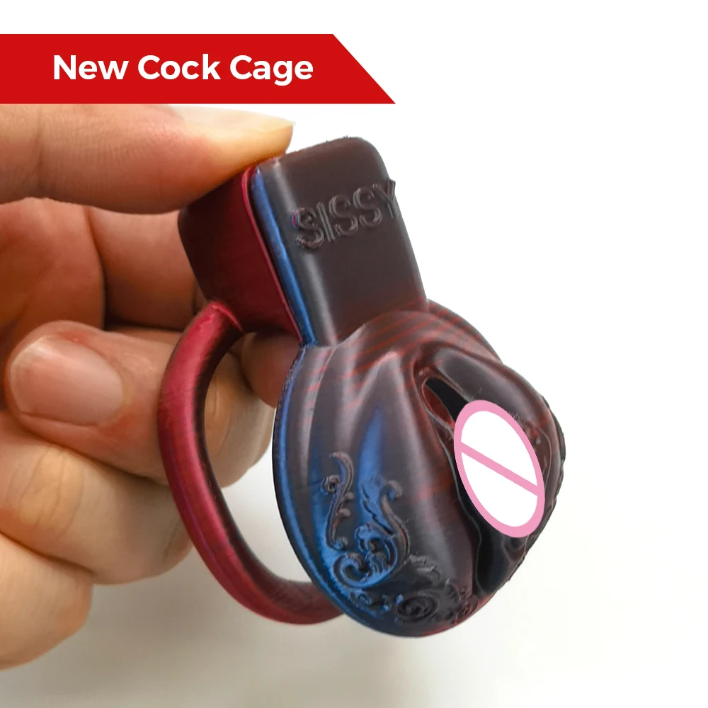 

5Rings Black-red Mix Pussy Vaginal Chastity Cage Discreet Sissy Femboy Penis Lock Male Cock Cage Men'S Sex Toys