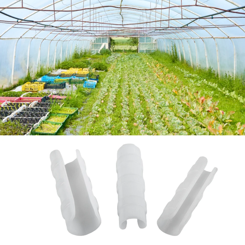 Tunnel Hoop Clips Pipe Clamps 20PCS Plant Stakes Temperature Resistant White Greenhouse Shed Film Kits Brand New