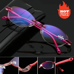 Magnifier Anti Blue Light Presbyopia Eyeswear Reading Glasses Memory Hyperopia Frameless Rimless +1.0+1.5+2.0+2.5+3.0+3.5+4.0