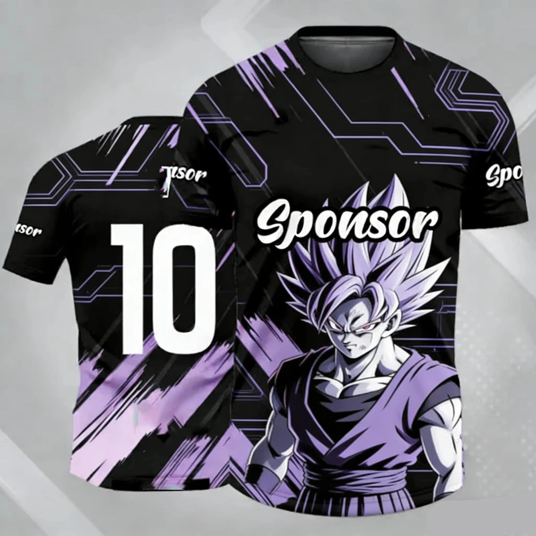 

2026 Summer New Adult Men's Dragon Ball Goku NO.10 3D Printed Football Jersey T-Shirt Kids Anime T-Shirt Special Football Jersey