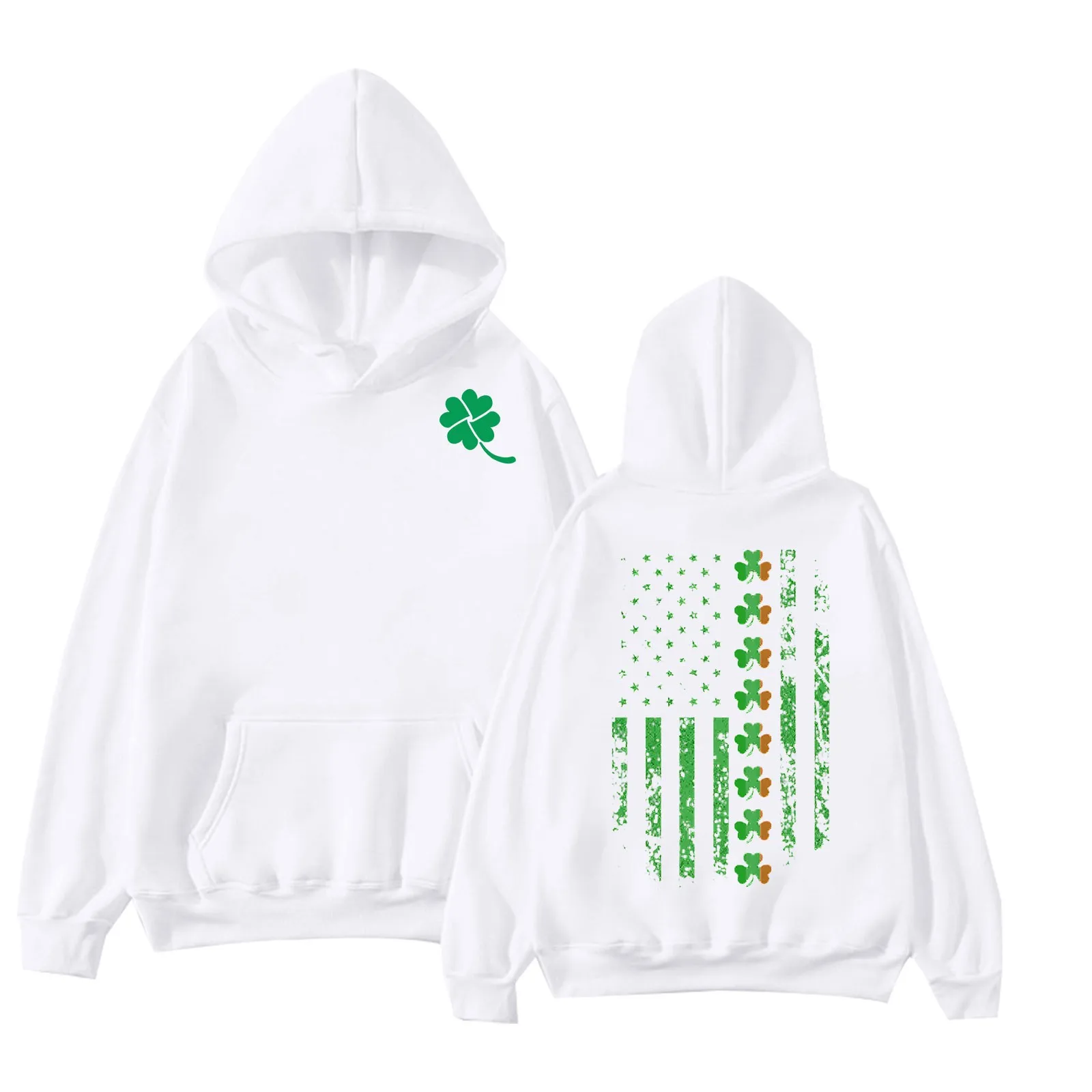 Green Glove Print Hoodies Men's 3d American Flag Print Sweatshirts Harajuku Pullover Y2k Tops Long Sleeve Pocket Hooded Clothes