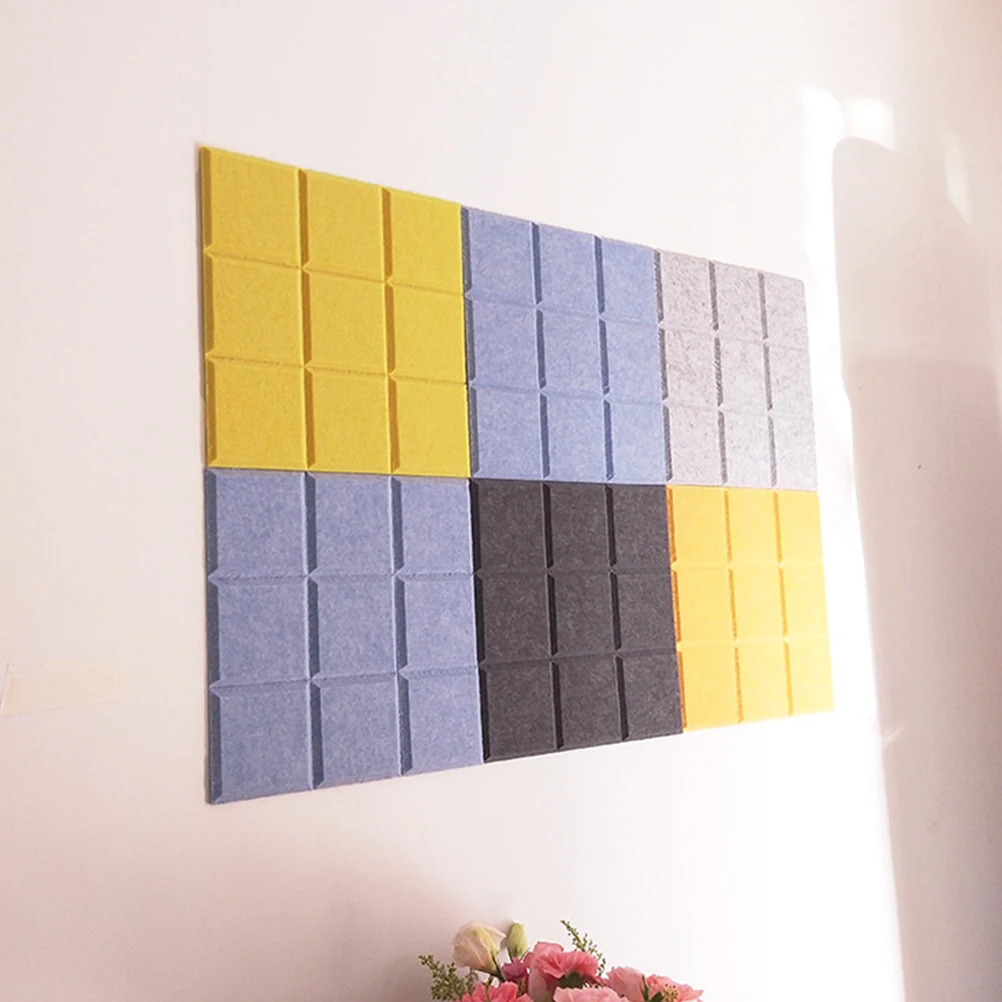 

4 Pcs Felt Nine-grid Message Board Square Wall Artworks Classroom Sticker