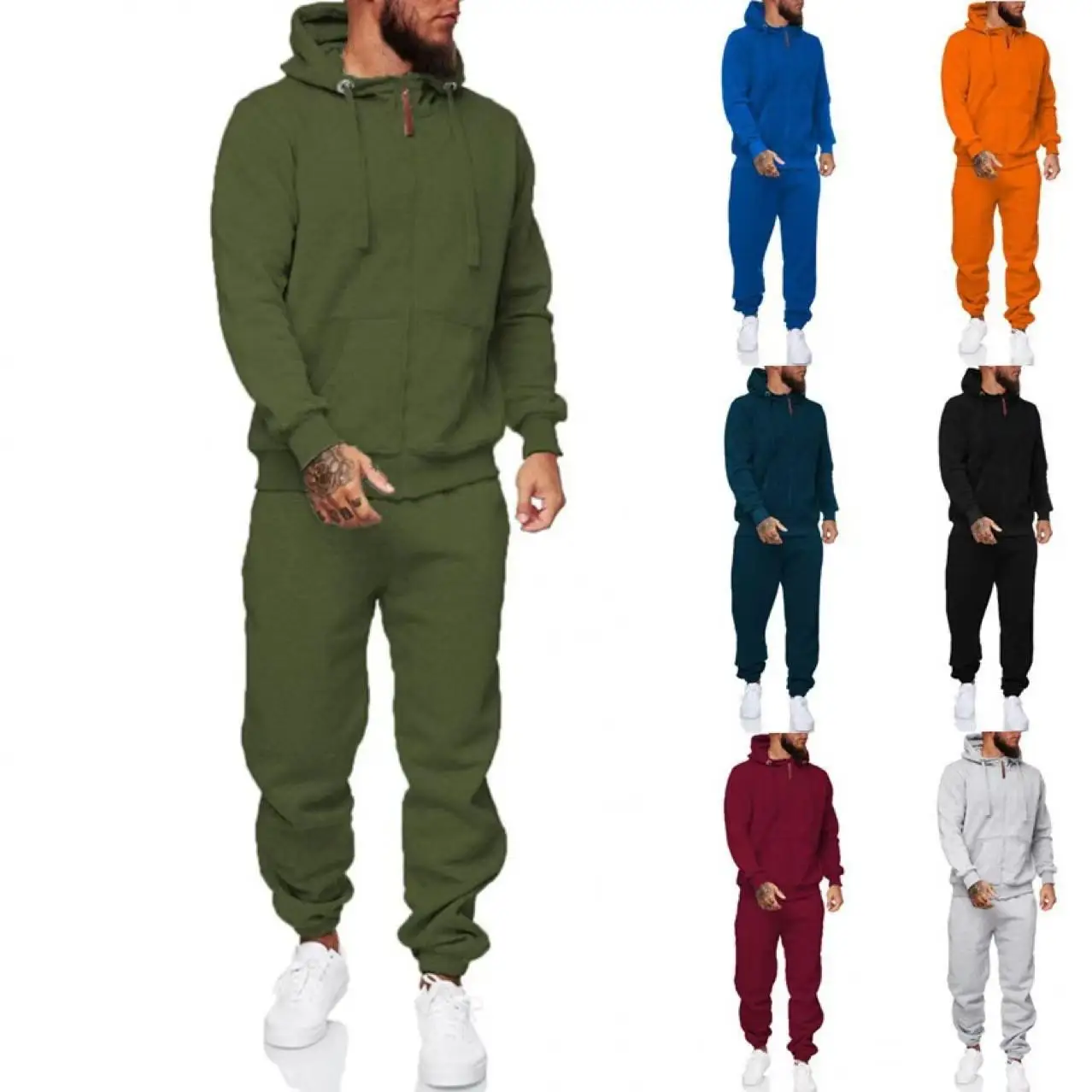 

Men's Sports Suit Hoodie Pants Jogging Set Casual Autumn Outfit Long Pants Seven Sleeve Length Brandless Registered Trademark