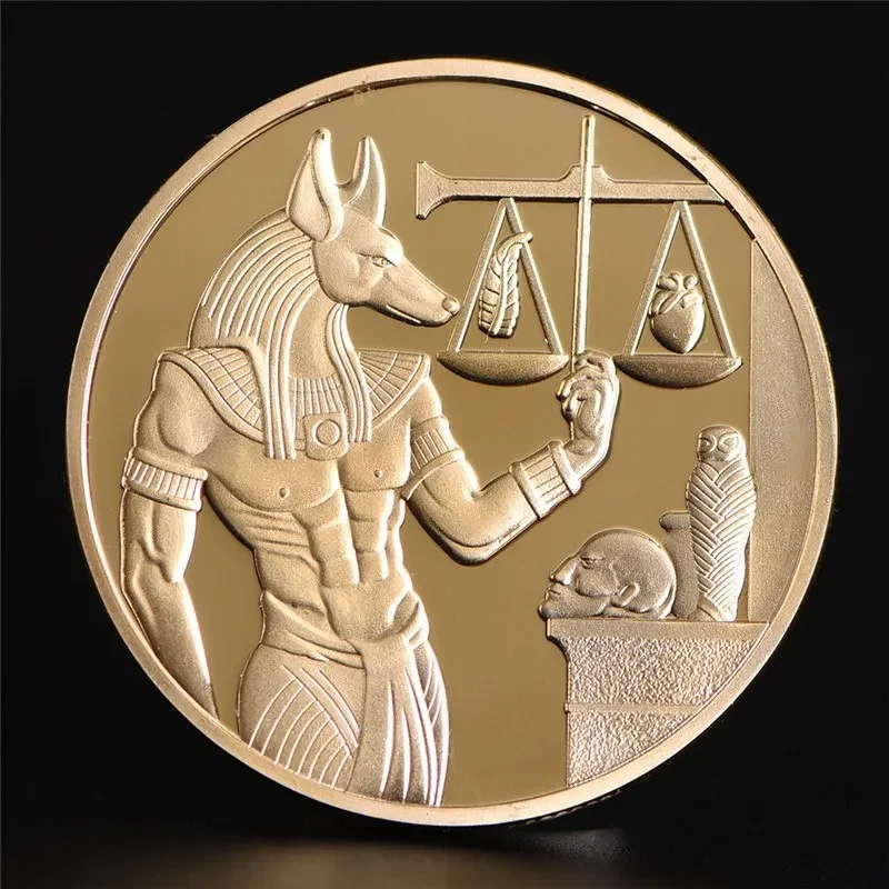 

Gold Plated Anubis Coin - Egyptian God of Death Commemorative Collection Gift