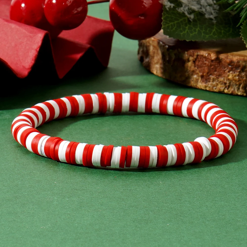 1PC Christmas style 6mm soft clay red and white Christmas be