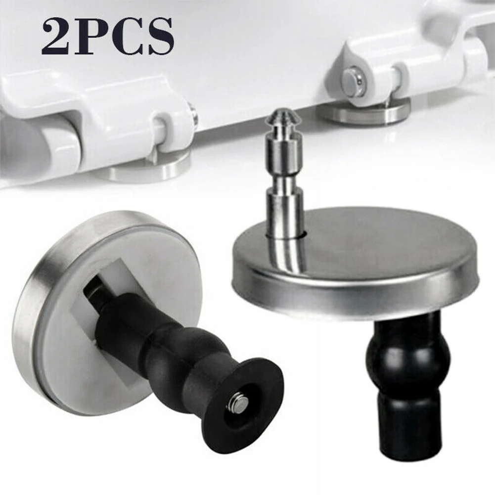 2PC 45mm Toilet Seat Hinge To Top Close Soft Release Quick Install Toilet Kit For Most Standard Toilet Seats With Top Fix Hinge