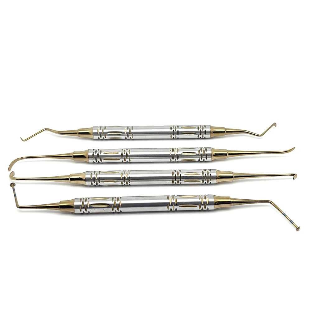 4Pc Dental Implant Lateral Approach Sinus Lift Instruments Diamond Burs Drills Stoppers Kit with