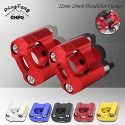 CNC Billet Handlebar Clamp Fat Bar Risers Mount Clamp Adaptor 22 28mm For Pit Dirt Bike Racing Motorcycle Enduro Supermoto MXATV