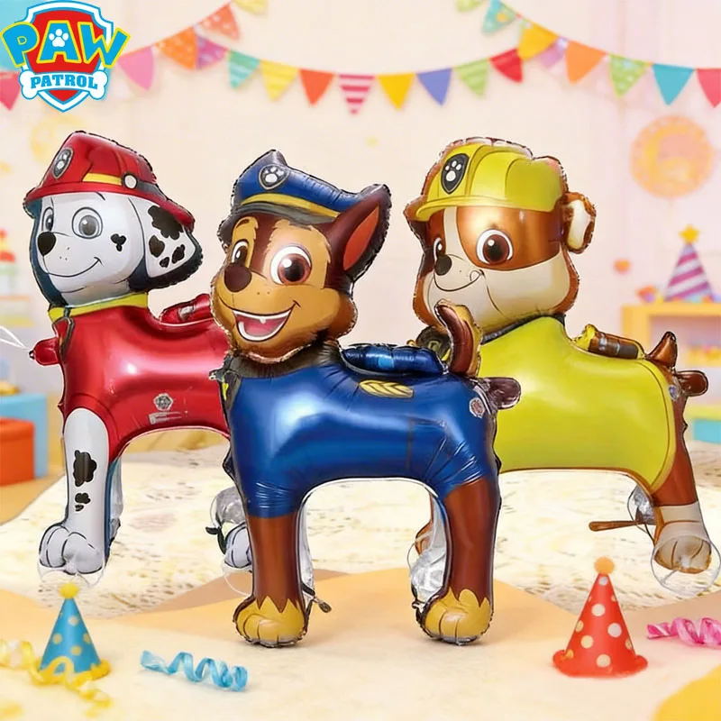 

Original Paw Patrol Large Size Balloon Anime Figure Chase Skye Marshall Partys Decoration Balloon Toys with Roller Movable Gifts