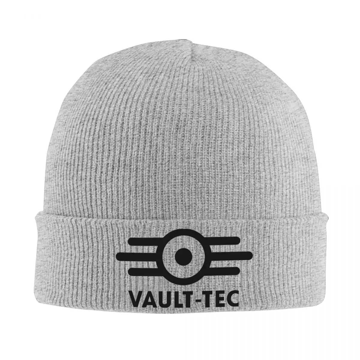 Vault-Tec Black Logo Beanie Hats Hot Game Knit Hat Kpop Elastic Men Women Caps Spring Street Bonnet Hats Birthday Present