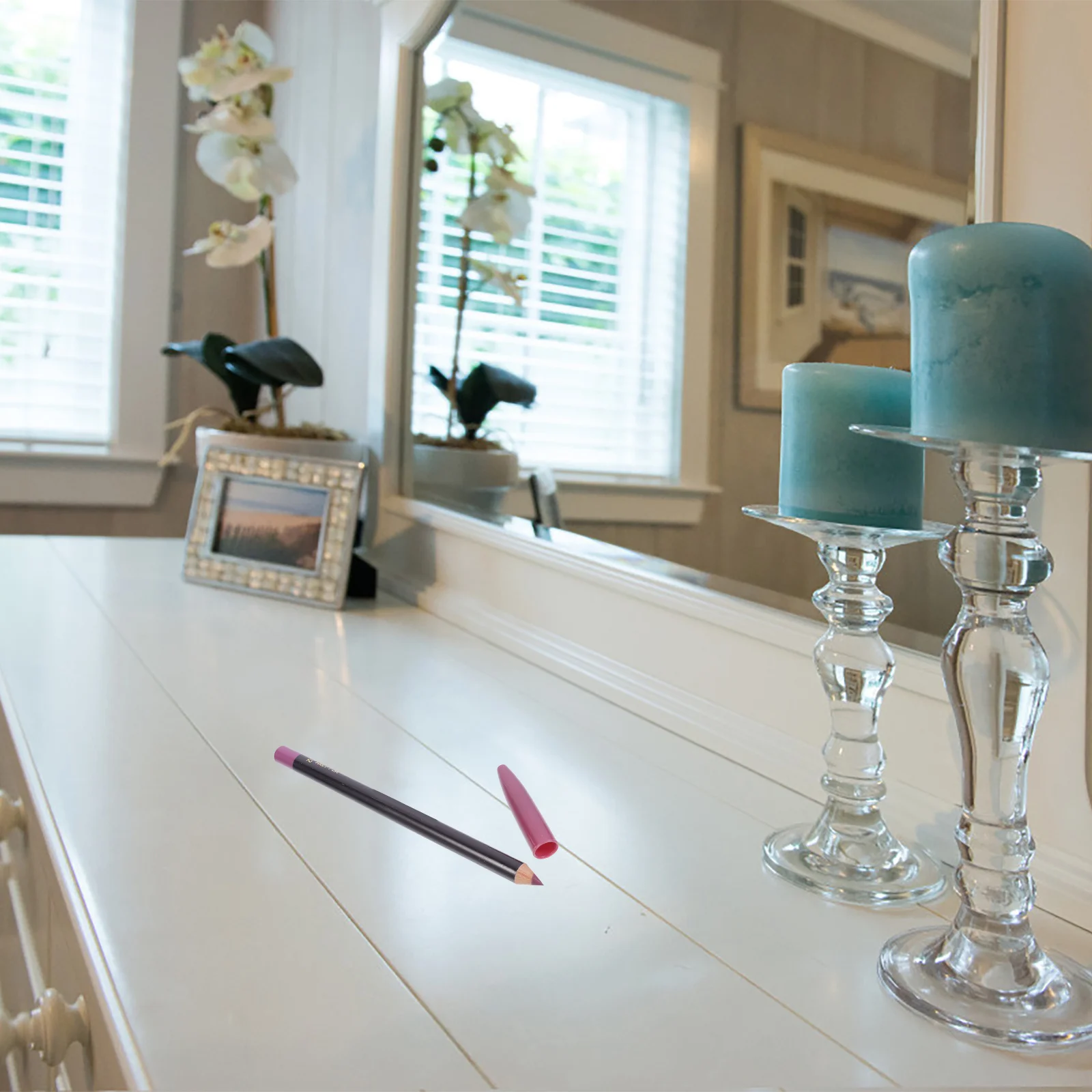 6 個ライナーペンシル防水汚れ防止ナチュラル仕上げポータブルメイクアップリップペンシル女性のためのスムーズなライン正確なアプリケーション