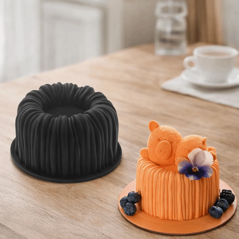 Silicone Coil Design Mousse Cake Mold Yarn Groove Flower Heart Shape Star Chocolate Mold Non-stick French Mousse Cake Mold