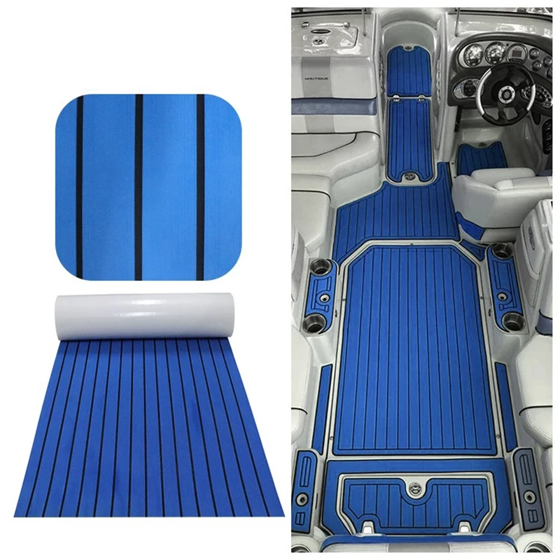 240*45cm EVA Foam Imitation Teak Ship Anti Slip Self-adhesive Marine Deck Floor Mat DIY for Boat Yacht Anti UV Shock Absorption