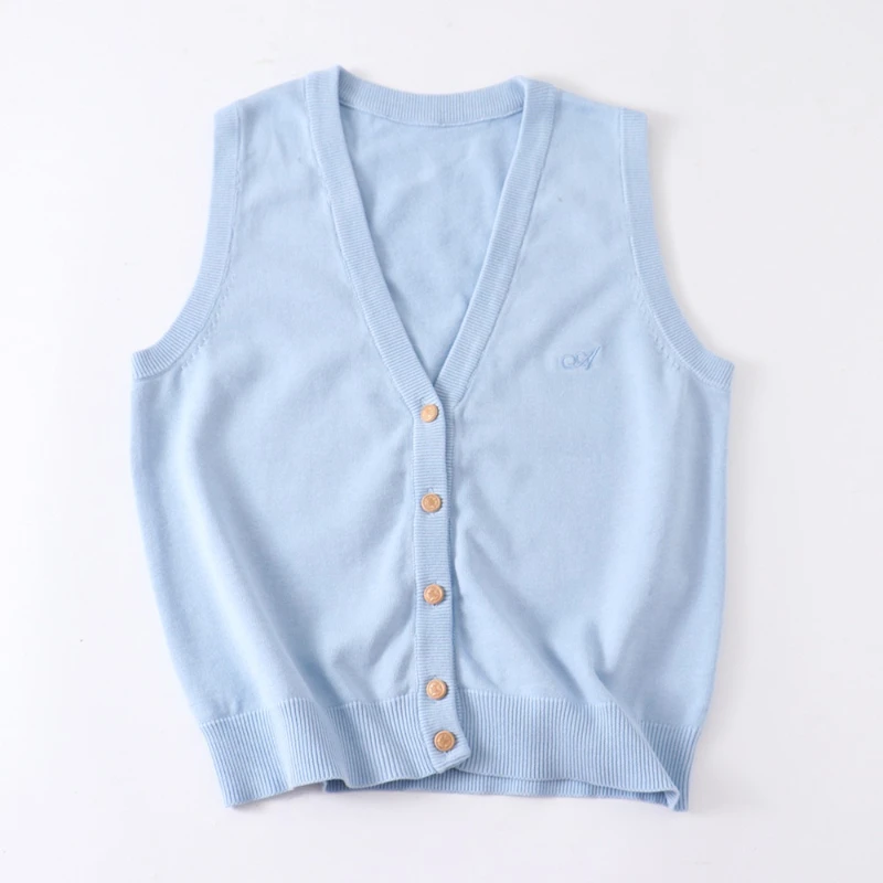 

Fashionable and Comfortable Tea Vast Love College Japanese Students Knitted Sweater Undershirt Cardigan Sleeveless Thin Section