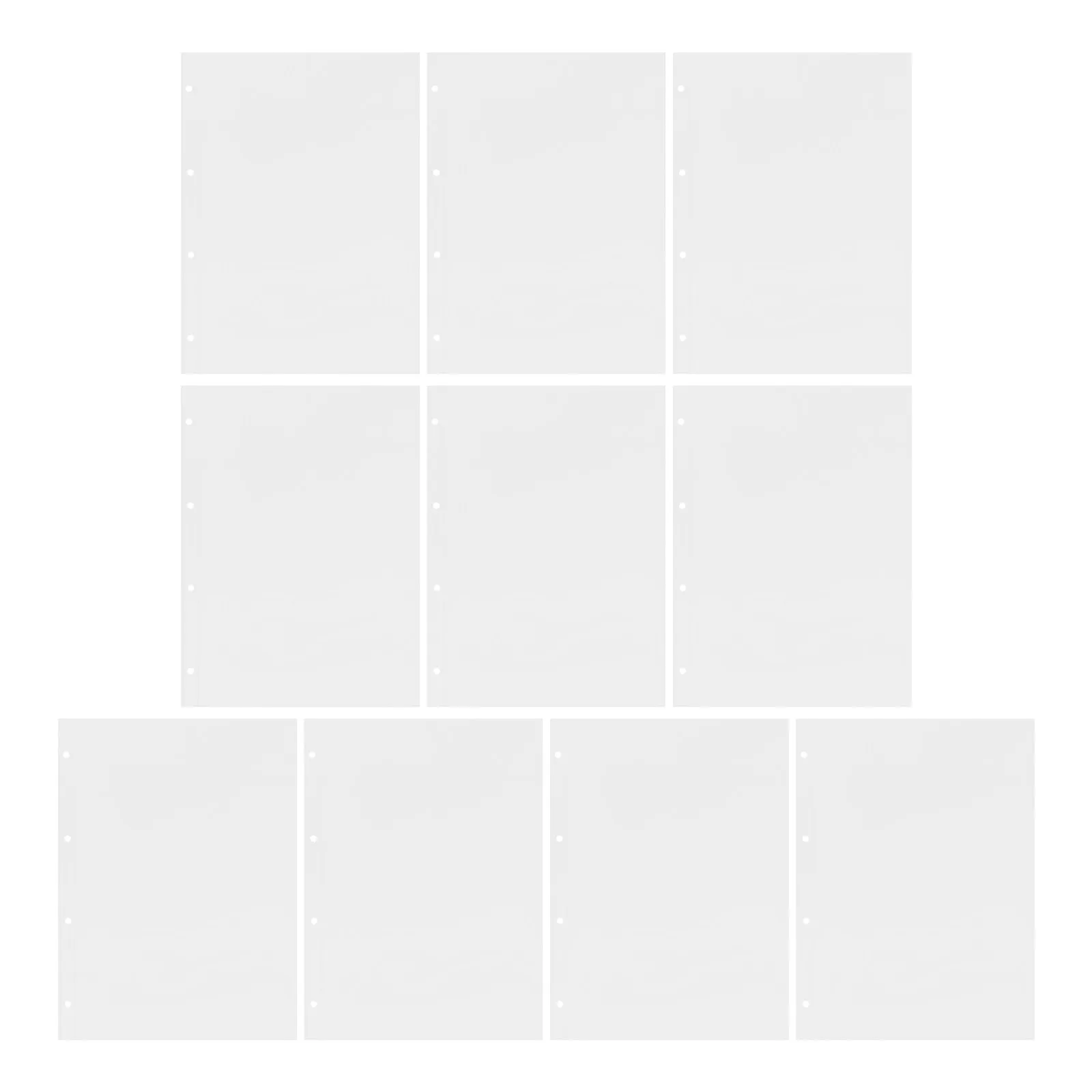 

10Pcs Fashionable Clear PP Sheet Protectors for Binders Long-Lasting Wear-Resistant Document Protection Clear Plastic Page