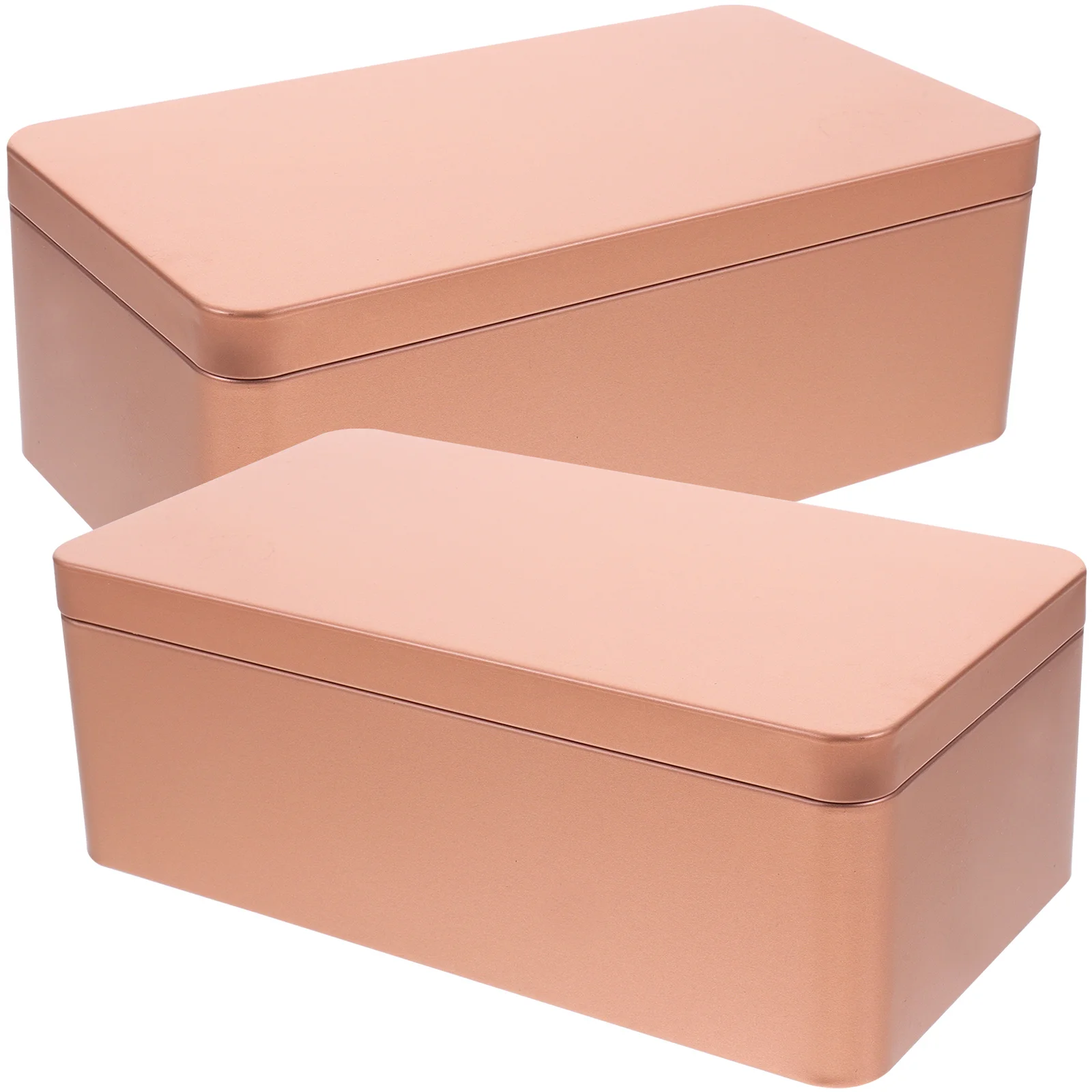 Rose Gold Soap Tins with Lids Tinplate Gift Box Rectangular Candy Case Small Biscuits