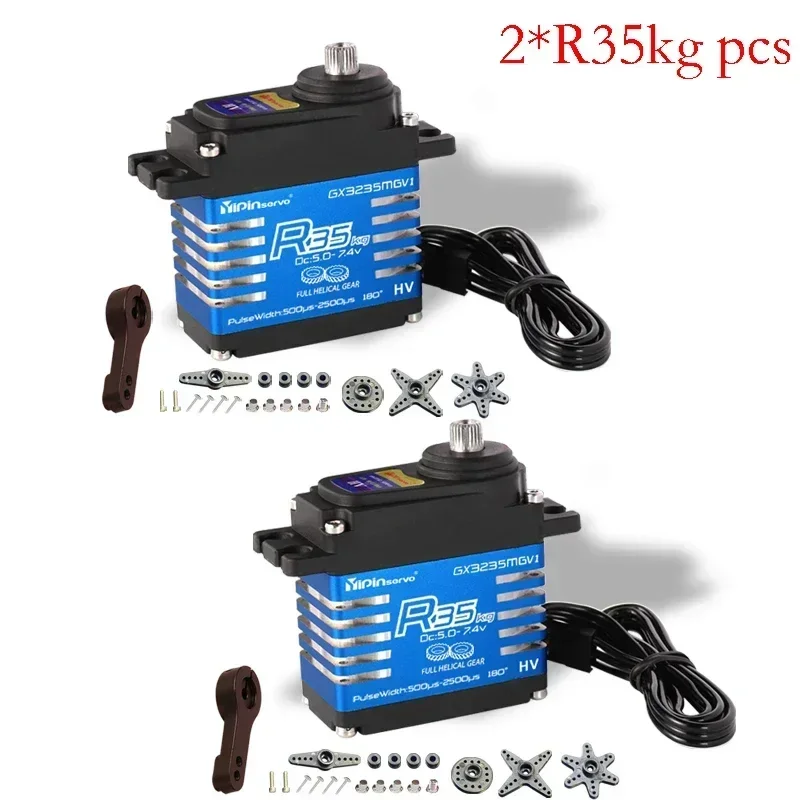 2PCS Wasserdichte Motor 35KG Alle Stahl Stirnrad Digital Servo Für RC Zubehör 1/8 1/10 Fernbedienung Spielzeug auto Roboter Crawler