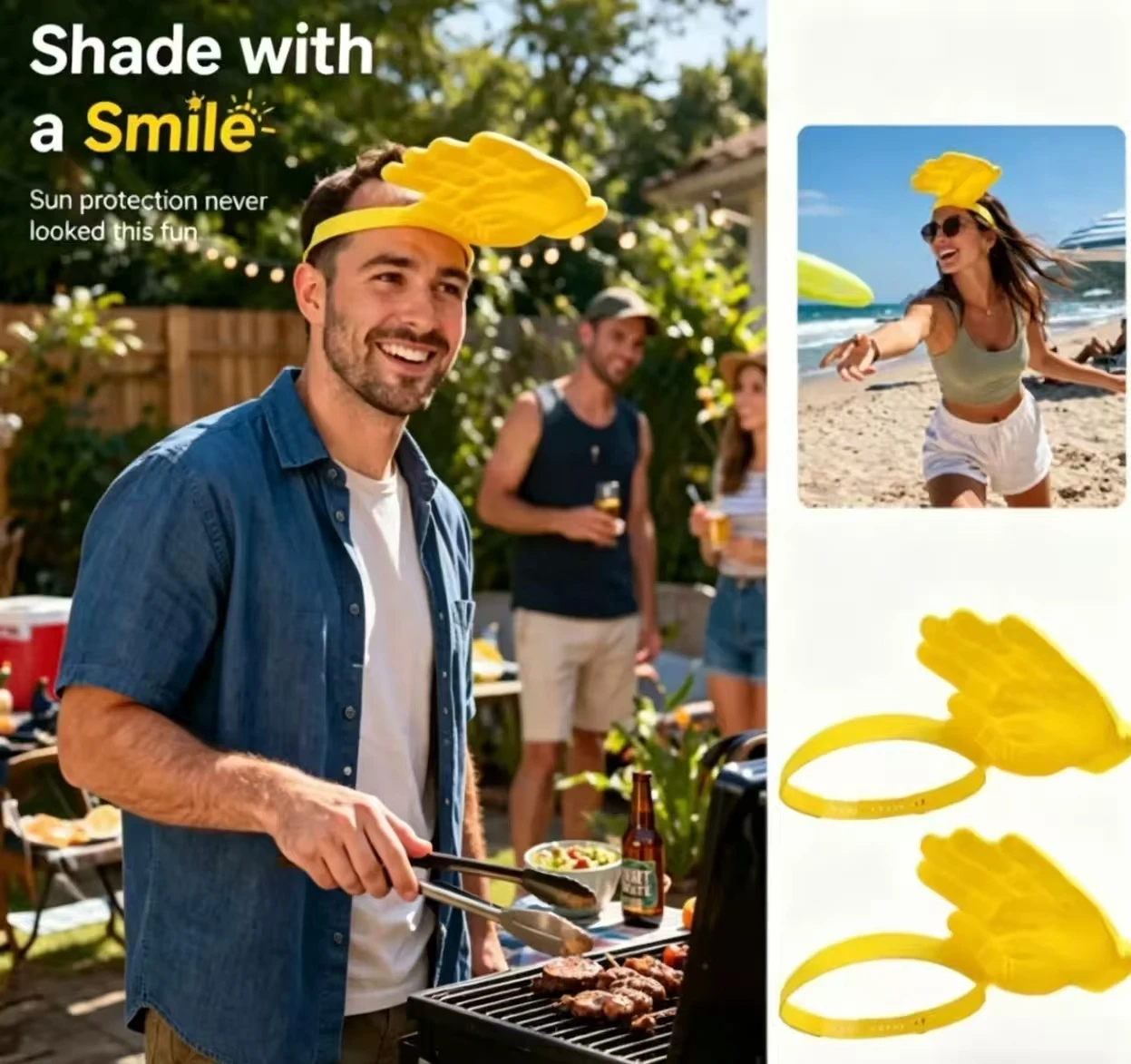Novelty 3D Palm Sun Hat Funny Hand Shape Sun Visor Unisex Sun Shield For Outdoor Stadium Spectator Beach Concert Party Travel
