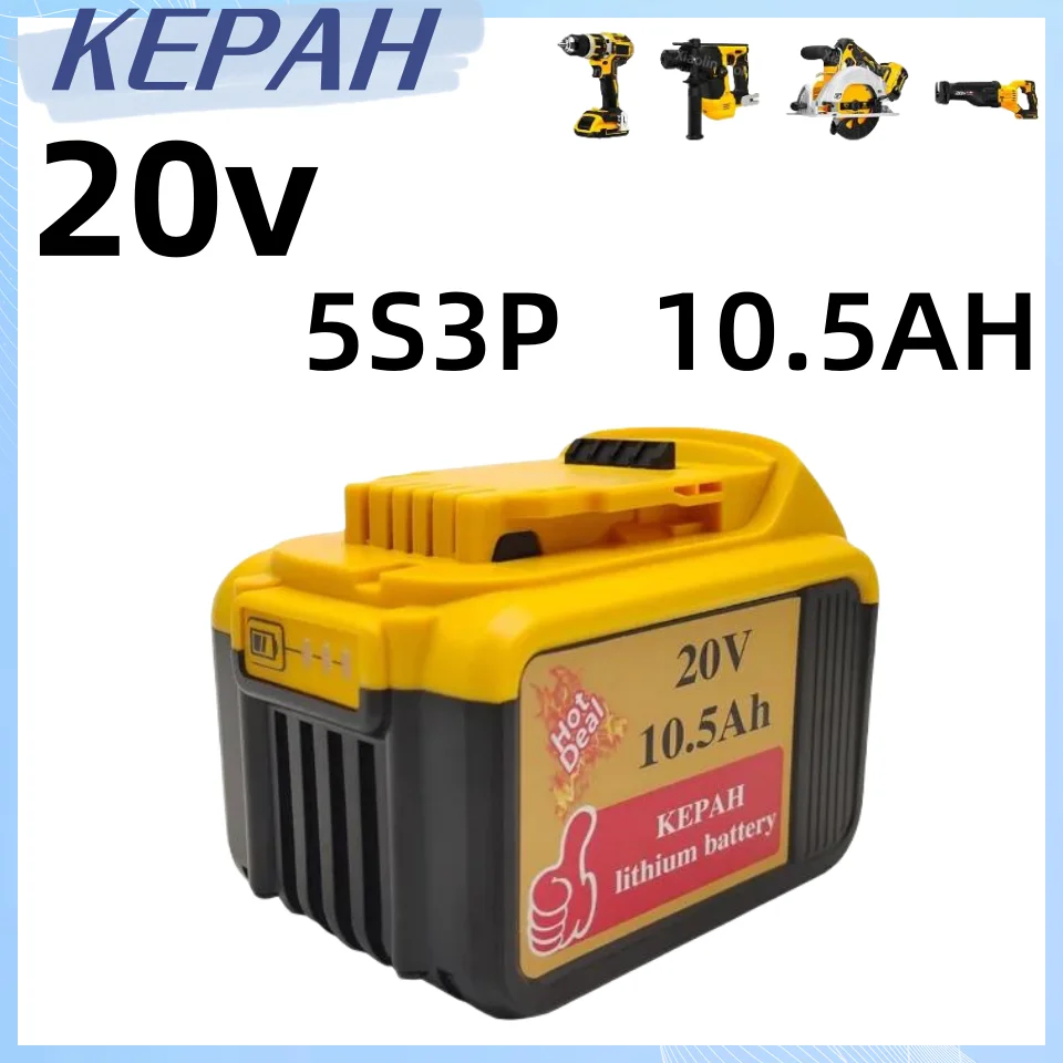 

Suitable for Dewalt DCB200 20V10.5Ah battery 10.5Ah replacement lithium-ion battery DCB207 DCB204 DCB203 power tool LED battery