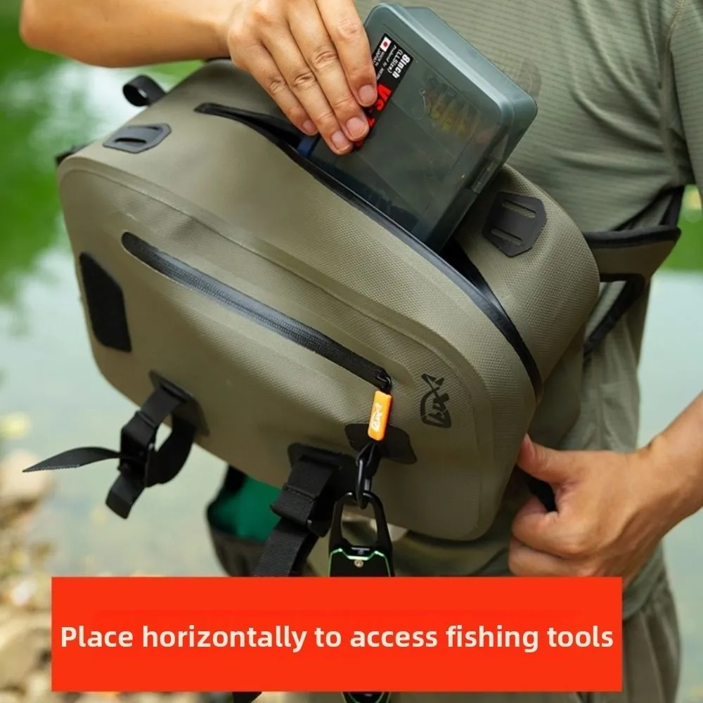 

Double-layer TPU Lure Fishing Bags Waterproof Large Capacity Fishing Shoulder Bag Adjustable Rod Strap Crossbody