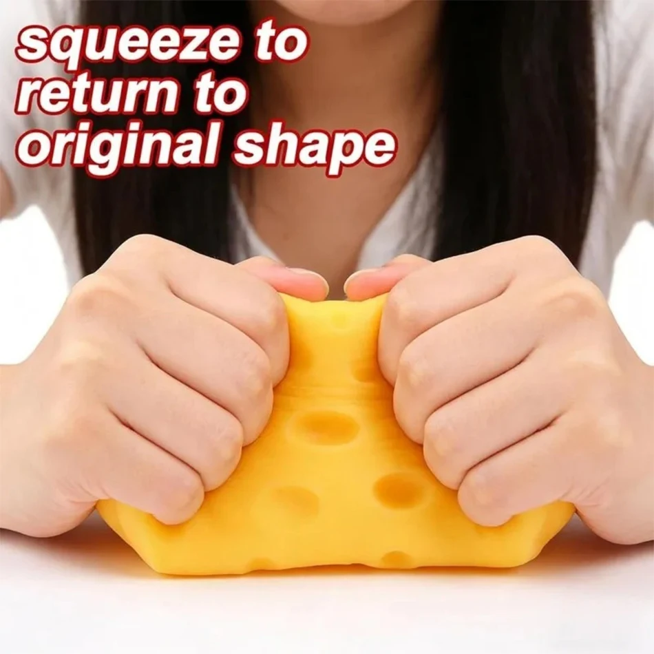 In Stock Jumbo Cheese Cube Stress Ball Shapeable Squeeze Decor ASMR Sensory Anti-Stress Relief Squishy Toy for Adults Gift 5/7CM