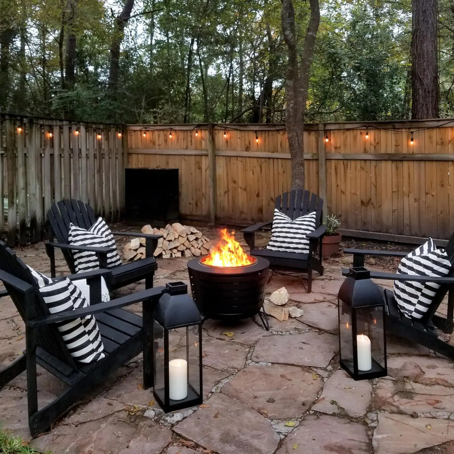 Smokeless 25 in. Patio Fire Pit, Wood Burning Outdoor Fire Pit - Includes Wood Pack, Modern Design with Removable Ash Pan