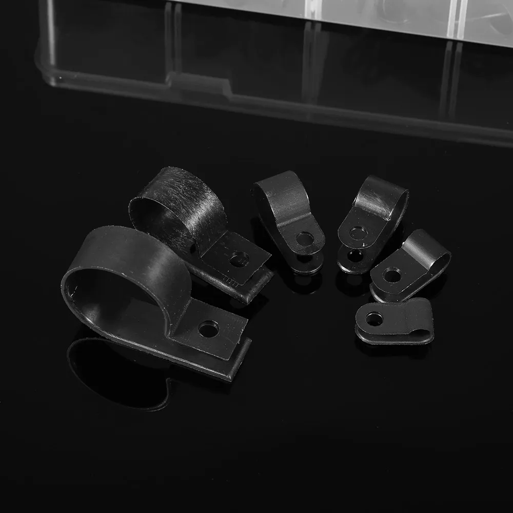 200 قطعة سلك النايلون مشبك كابلات سيارة الصوت السحابة مقاطع الأسلاك البلاستيكية خرطوم جبل P نوع المشابك وصلة كابل كليب اكسسوارات السيارات