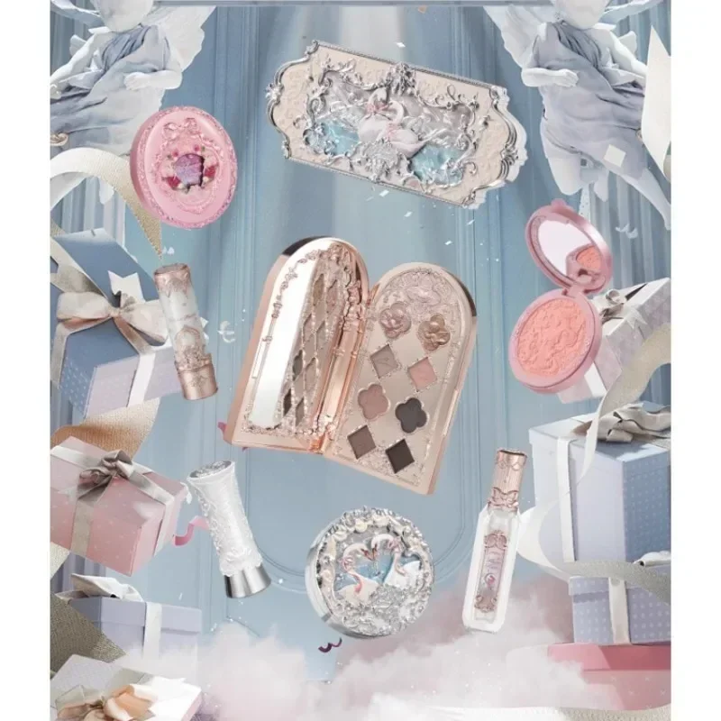 Conjunto original flor sabe maquiagem caixa de presente lábio lama batons iluminador blush sombra rara beleza cosméticos presente para amigo