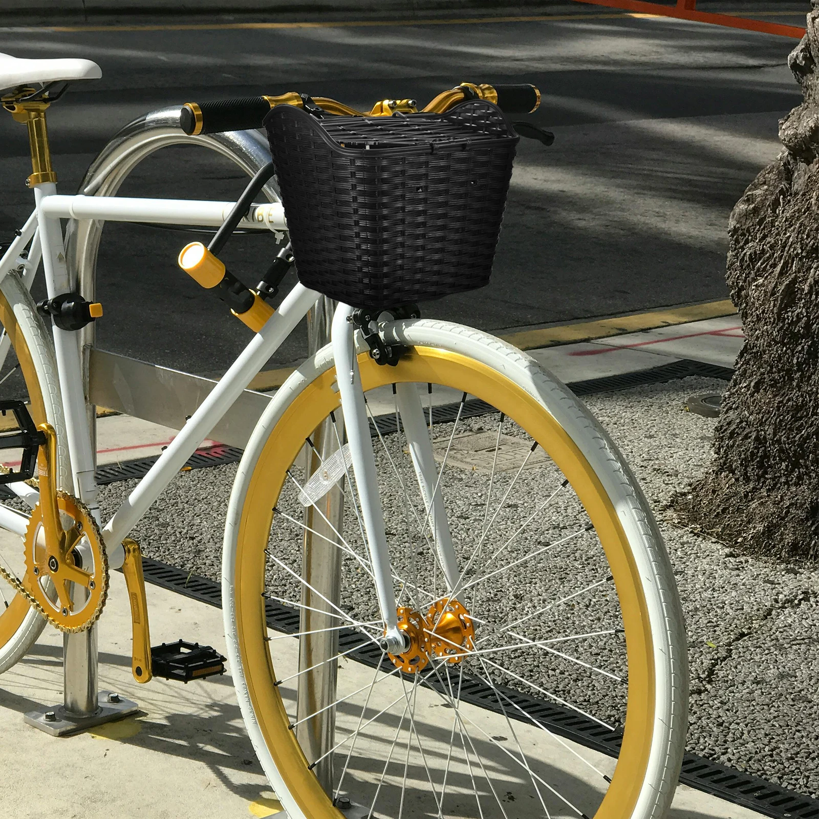 

Bike Front Handlebar Basket Waterproof With Cover Large Capacity Plastic Basket For Bicycle Beach Books Food Adult