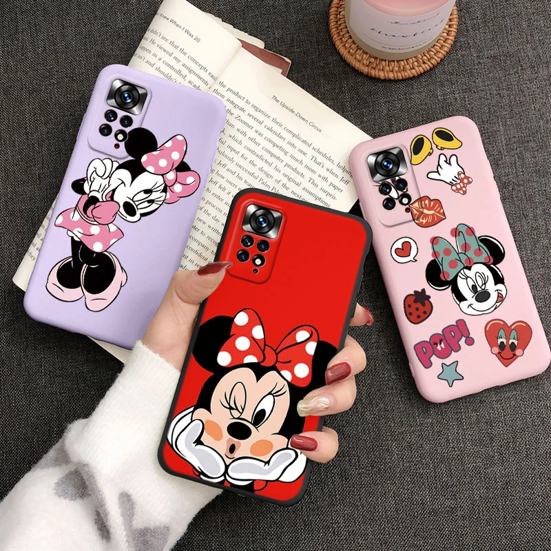 For Redmi Note 11 11S 4G Cover Redmi Note 11 Pro Plus 5G Case Mickey Mouse Minne TPU Cartoon Funda Soft Case For Redmi Note 11