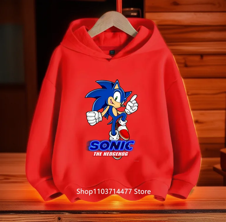 مليئة بالتبريد العصري! سترة بغطاء للرأس للأطفال مطبوعة ديناميكية سونيك، دع الأطفال أن تصبحًا حيويًا في الشارع لطيفًا ورائعًا #4