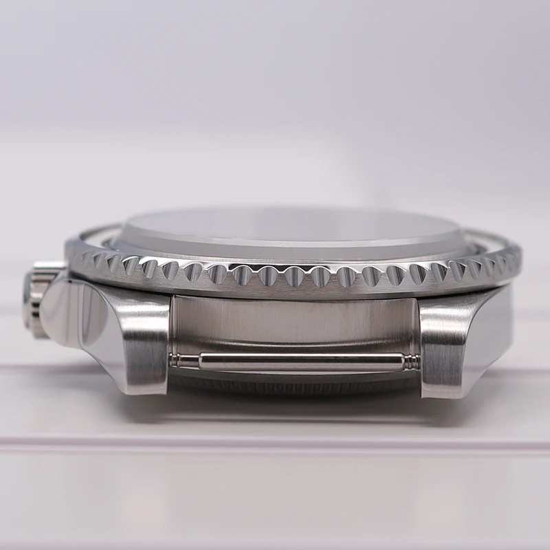 Silbernes 40mm Luxus-Uhrengehäuse Saphirglas für Seiko NH35 NH36 NH34 NH38 4R36 Eta2824 Miyota 8215 Uhrwerk 28,5mm Zifferblatt SUB GMT – Detail 7
