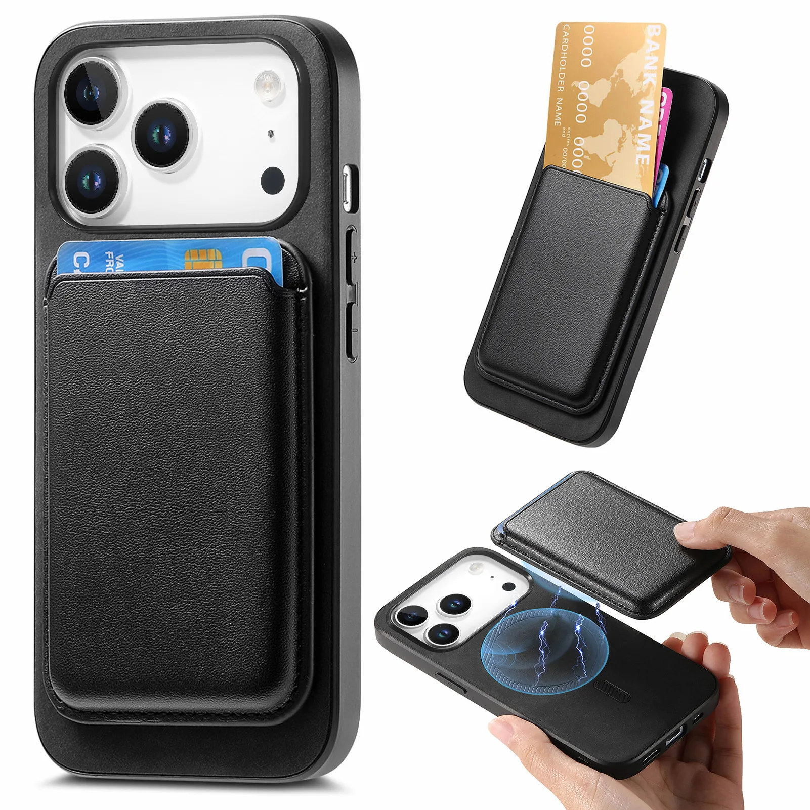 Magnetic Wallet Case for iPhone 18 Pro/18 Pro Max RFID Blocking Card Slots PU Leather Flip Kickstand Shockproof Magnetic