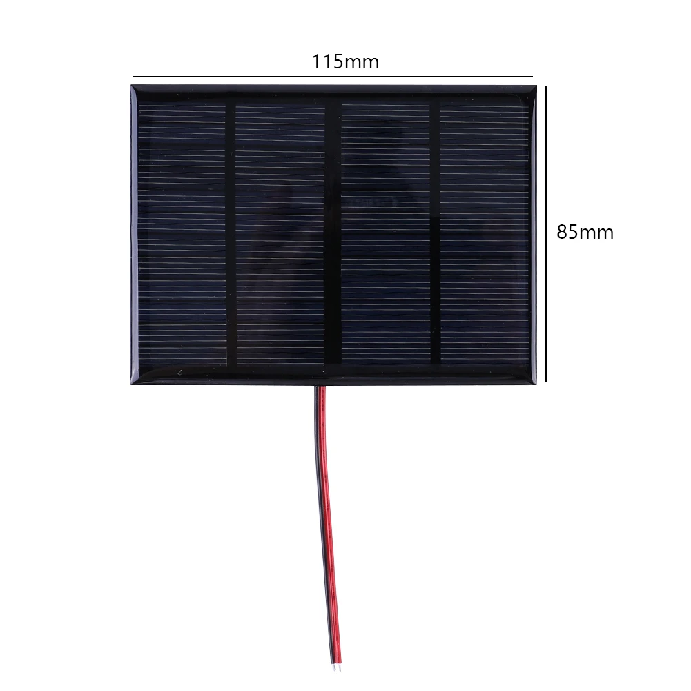 3W 12V Small Solar Cell with Cable Solar Charging Panel DIY Polysilicon Solar Epoxy Cell Charger for 9-12V Battery/Mobile Phone