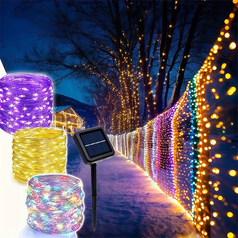 

LED Solar Fairy Lights Outdoor Path Garlands Lamp Waterproof Christmas Garden Street Patio Lights