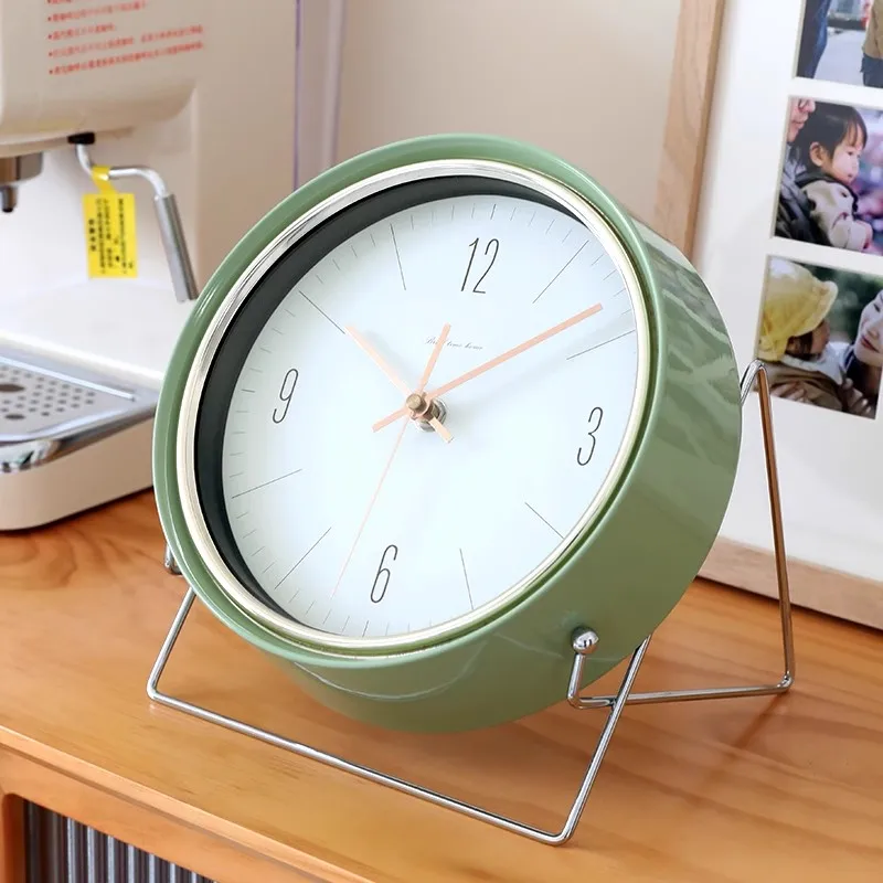 Vintage Wall Clock Simple Fashion 3D Korea Silent Desk Clock Living Room Macaron Color Wall Watch Horloge Mural Home Decortion