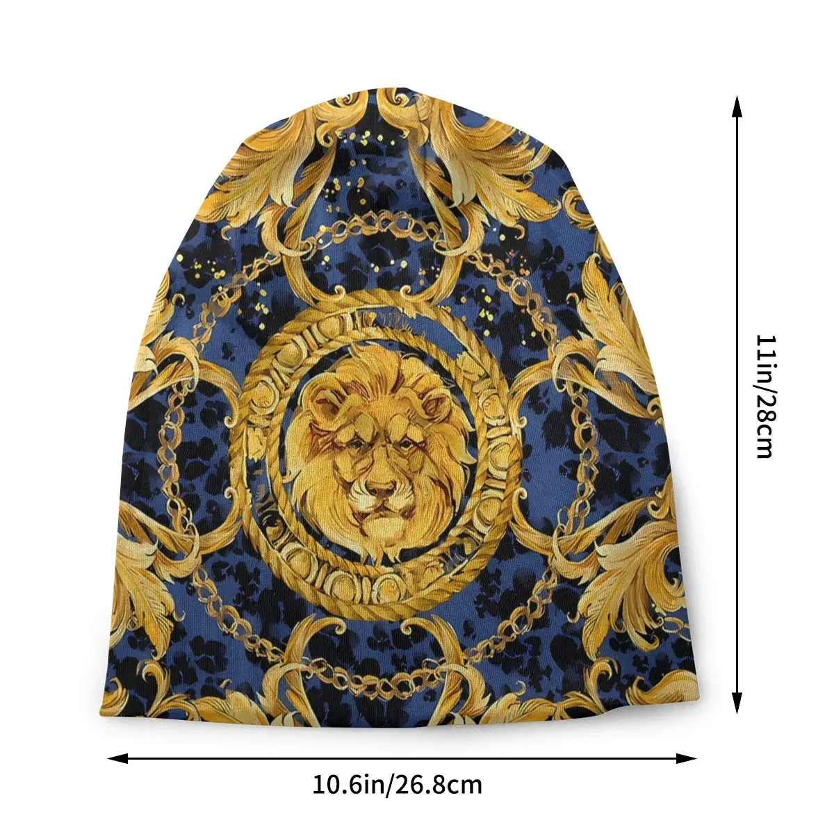 Ornament Bonnet Homme Fashion Thin Skullies Beanies Golden Lion And Damask Caps For Men Women Creative Hats