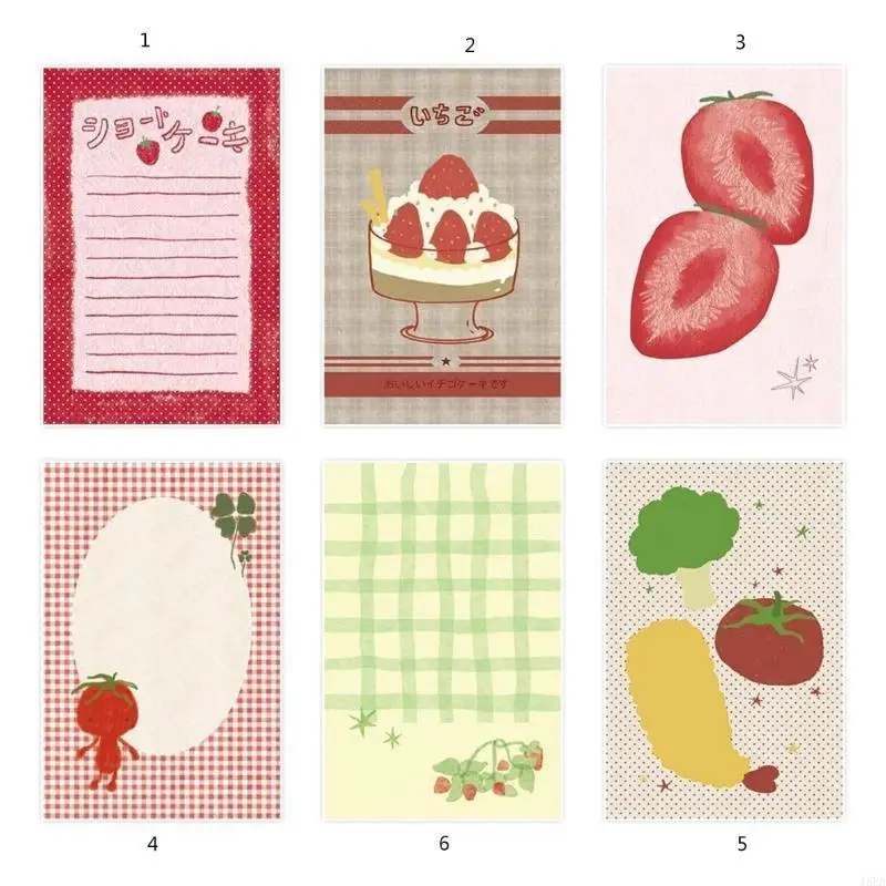 T5EA Strawberry Sticky Note 메모 패드 메모장 간단한 글쓰기 패드 종이 패드.